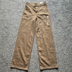 NWT American Eagle Super High Rise Baggy Wide-Leg Pants  Size 00 Regular